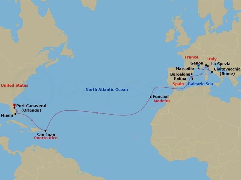 Itinerary map