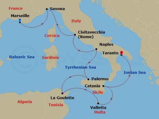 Itinerary map