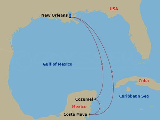 Itinerary map