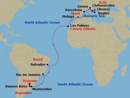 Itinerary map