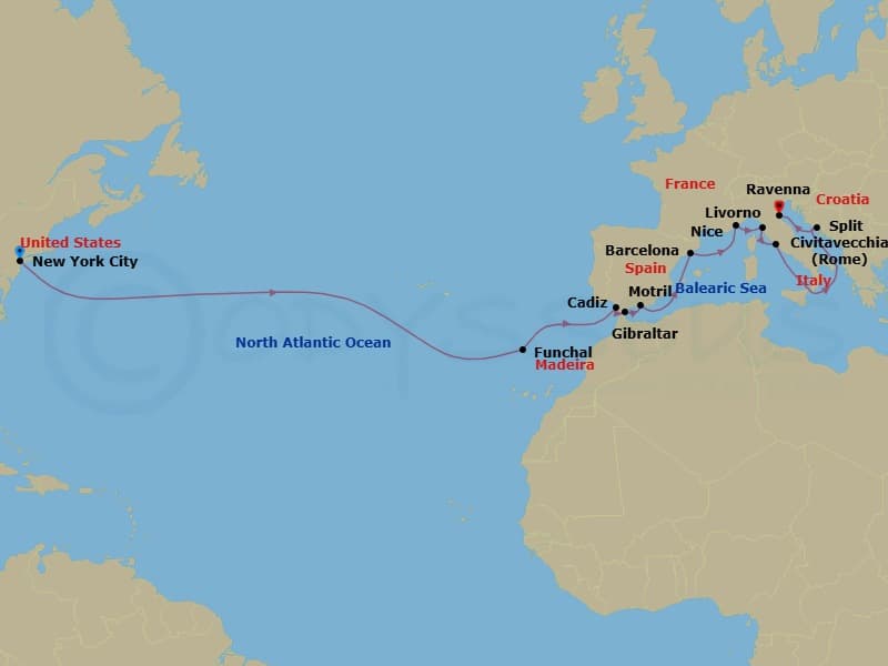 Itinerary map