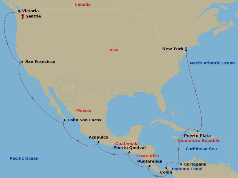 Itinerary map