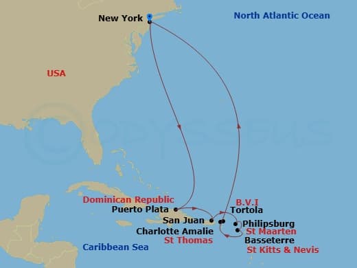 Itinerary map