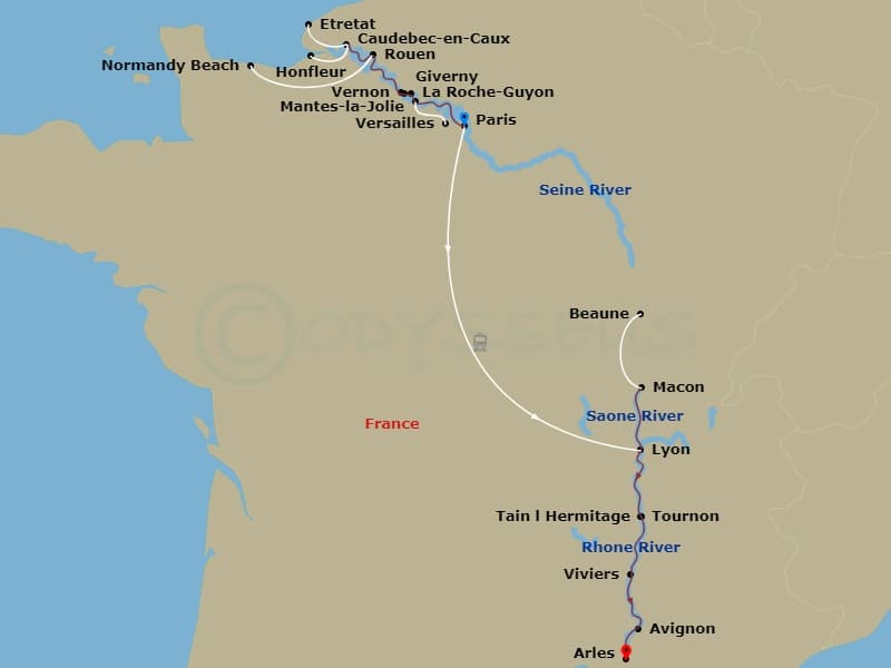 Itinerary map