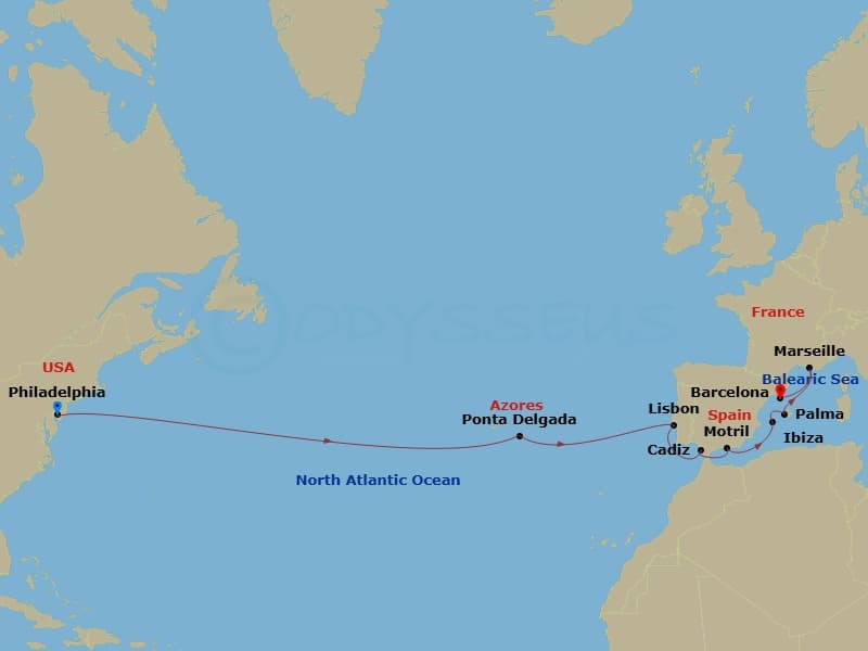 Itinerary map
