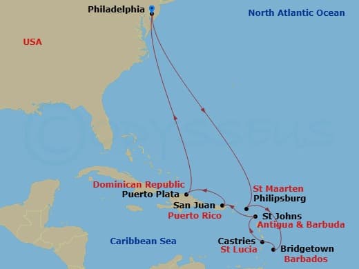 Itinerary map