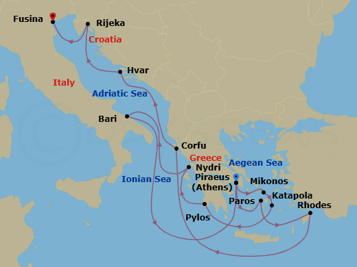 Itinerary map