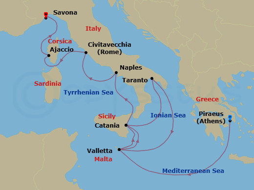 Itinerary map