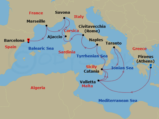 Itinerary map