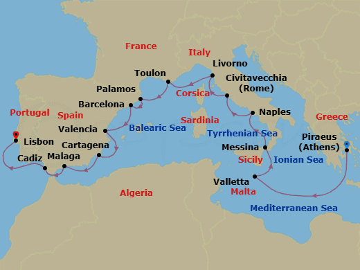 Itinerary map