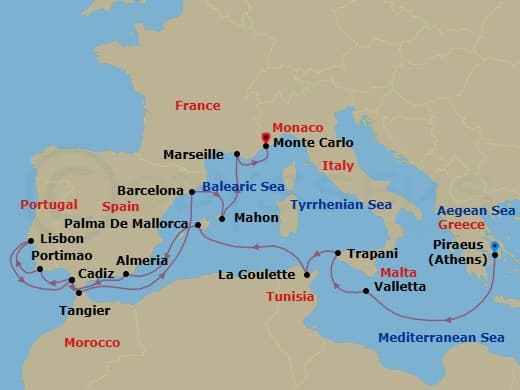 Itinerary map