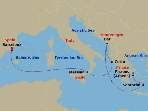 Itinerary map