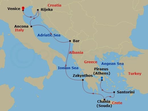 Itinerary map