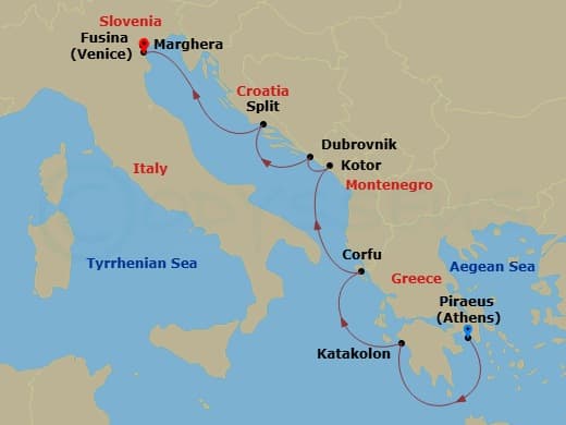 Itinerary map