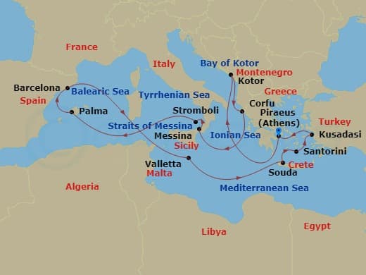 Itinerary map