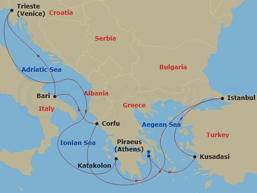 Itinerary map