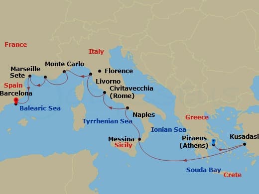 Itinerary map