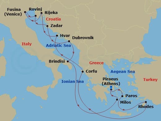Itinerary map