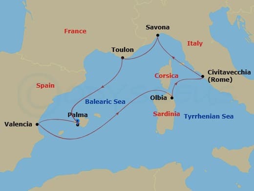 Itinerary map