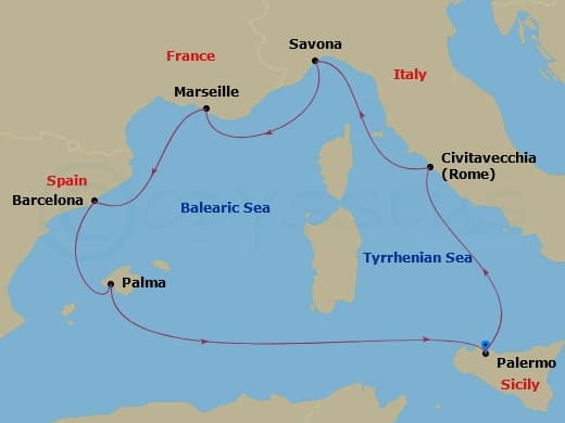 Itinerary map