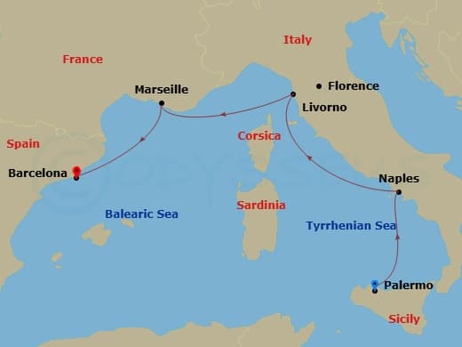 Itinerary map