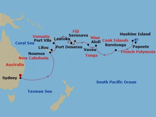 Itinerary map