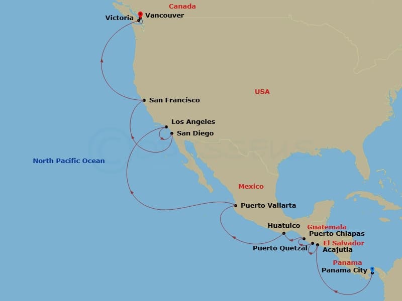 Itinerary map