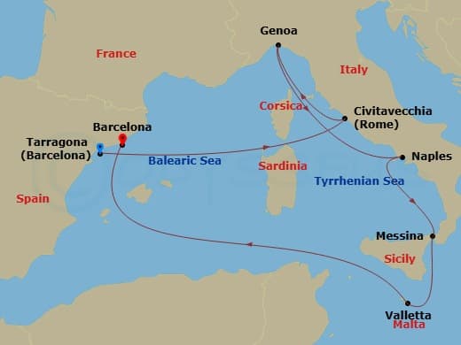 Itinerary map