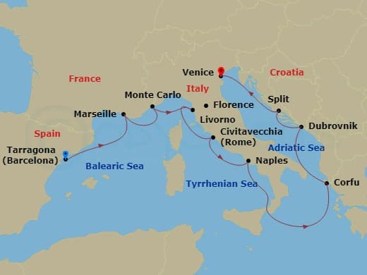 Itinerary map