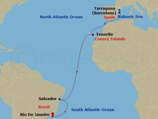 Itinerary map