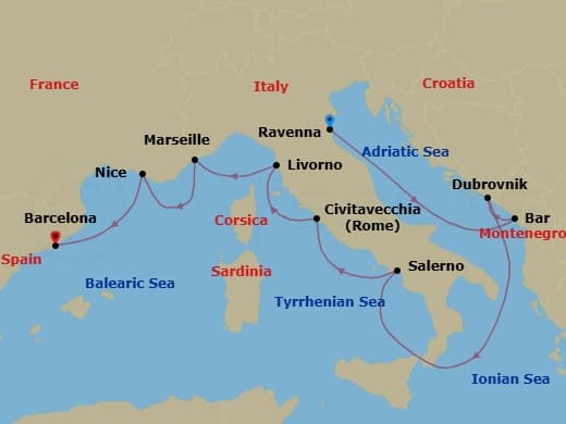 Itinerary map