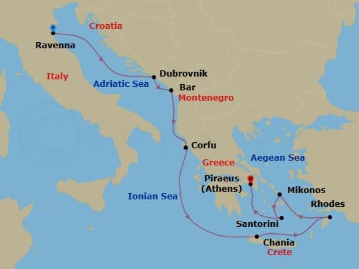 Itinerary map