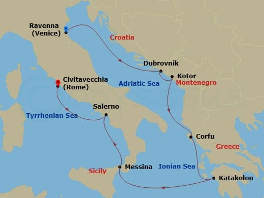 Itinerary map