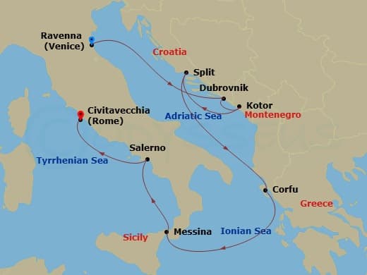 Itinerary map
