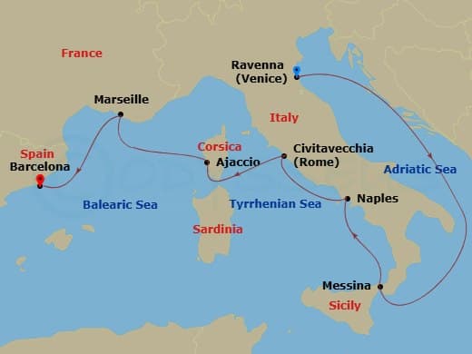 Itinerary map