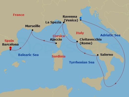 Itinerary map