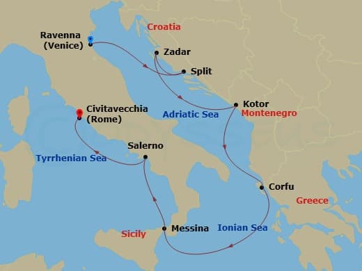 Itinerary map