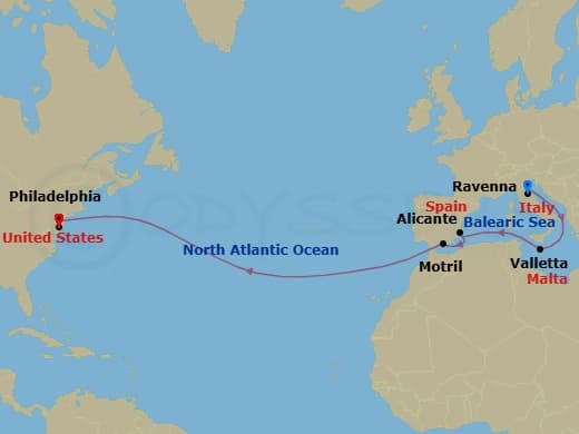 Itinerary map