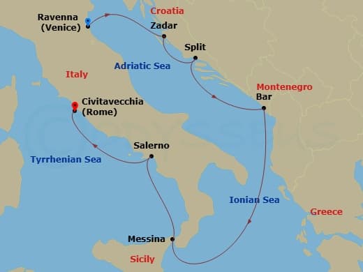 Itinerary map