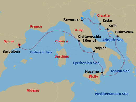 Itinerary map