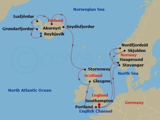 Itinerary map