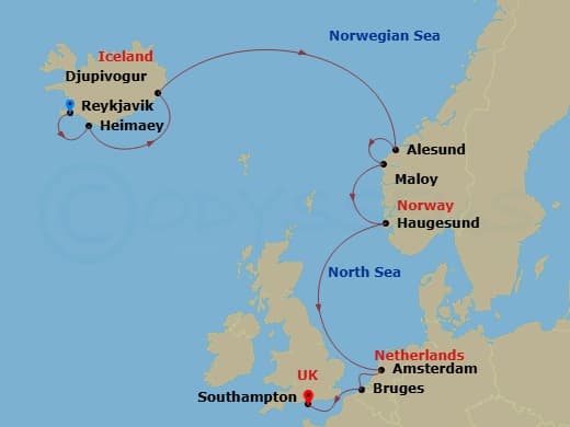 Itinerary map