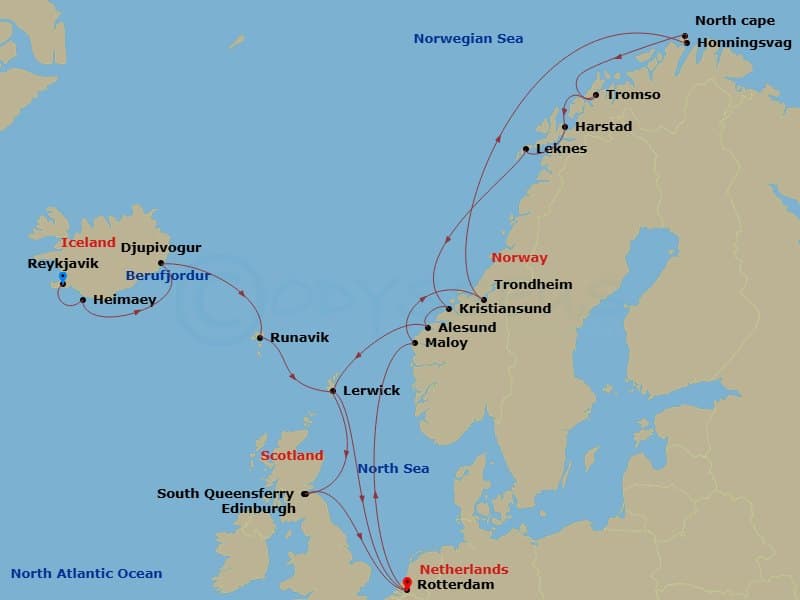Itinerary map