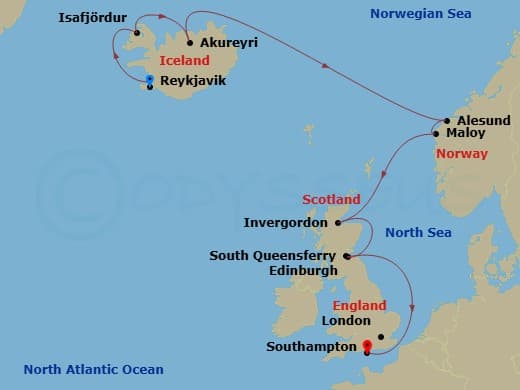 Itinerary map