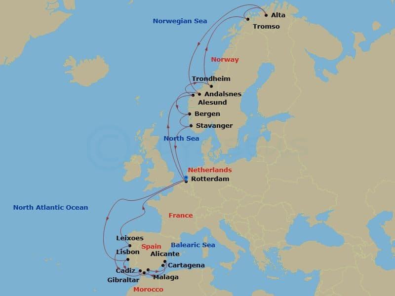 Itinerary map