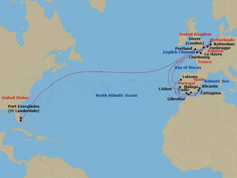 Itinerary map