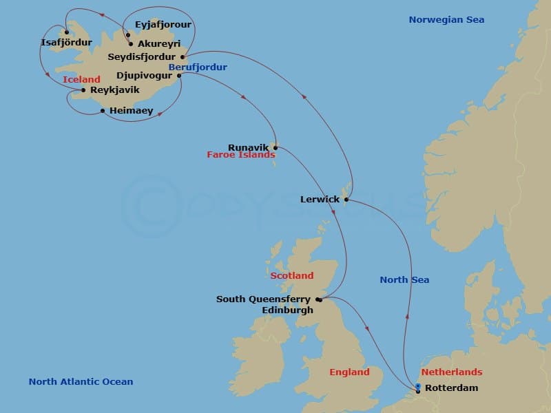 Itinerary map