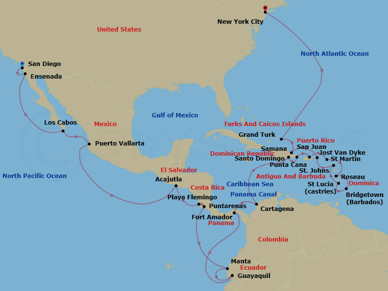 Itinerary map