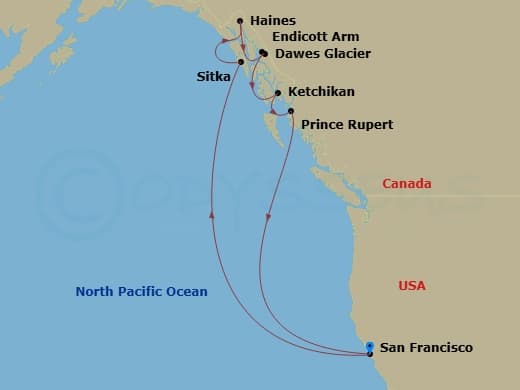 Itinerary map