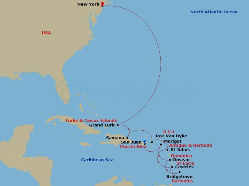 Itinerary map
